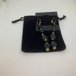 Fashion Jewelry Earrings Pierced Black Gold Fishhook